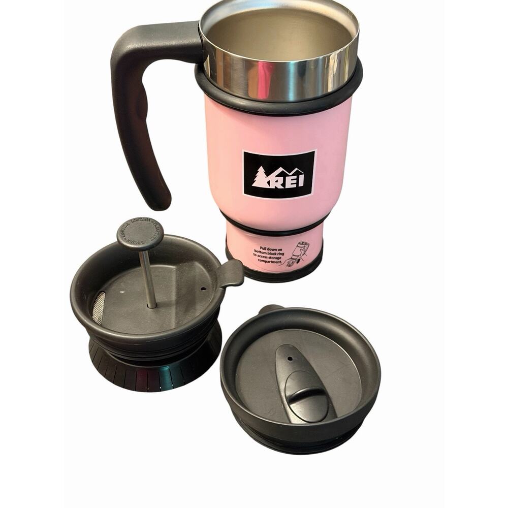 REI Stainless Steel Coffee Mug French Press With Storage For Travel - Picture 9 of 14